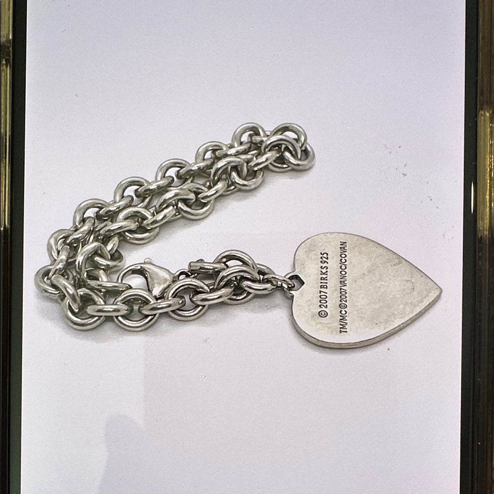 BIRKS Solid .925 Silver 2010 OLYMPICS HEART shaped bracelet size 7 - Picture 9 of 13